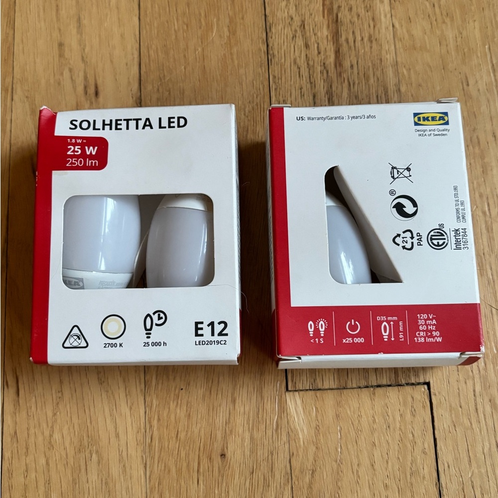 IKEA SOLHETTA LED E12 Bulbs - White (Set of 2) 4 bulbs total